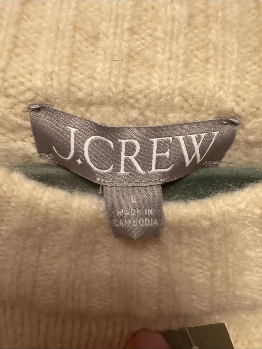 J. Crew Relaxed Crewneck Pullover Bow Print Oversized Wool Alpaca L XL NWT